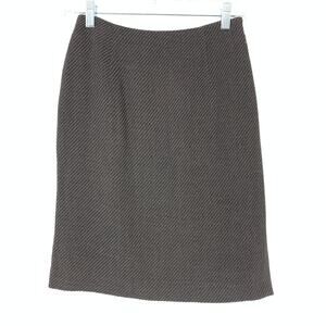 Emporio Armani Women's Sz 38 US XS Side Zip Pencil Skirts Flat Front Brown Gray